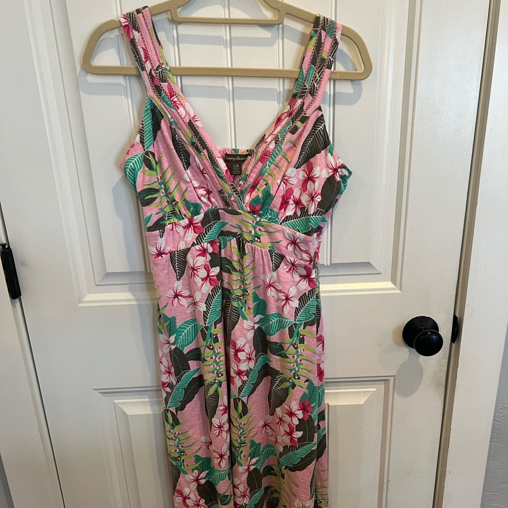 Tommy Bahama Tropical Pink Sleeveless Floral Sun Dress